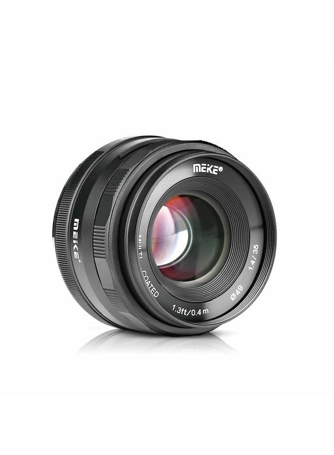 Meike عدسة واسعة الزاوية بفتحة كبيرة 35 مم F1.4-16 تركيز يدوي لعدسات APS-C للكاميرات المرآة من سوني - Image 1